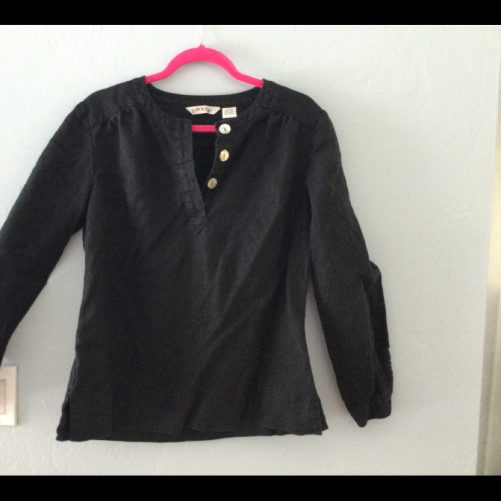 Orvis Black Linen Top
